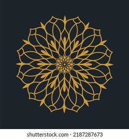 Golden mandala floral pattern. vector illustration