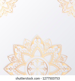 Golden mandala on white background vector
