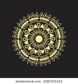 Golden mandala pattern design Luxury ornamental mandala design background in gold and black color