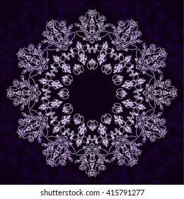 Golden mandala pattern design. Vintage ethnic background frame. Vector illustration.