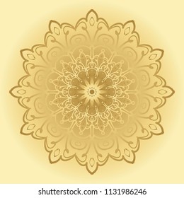 Golden mandala pattern. Vintage decorative design elements. Vector illustration. Islam, Indian, spain, turkish, chinese, portuguese  motifs. Perfect for printing on fabric, paper, ceramic tile.