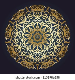 Golden mandala Muster. Vintage dekorative Designelemente. Vektorillustration. Islam, Inder, Spain, Türkisch, Chinesisch, Portugiesische Motive. Perfekt für den Druck auf Stoff, Papier, Keramikfliesen.
