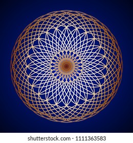 Golden Mandala shape on background