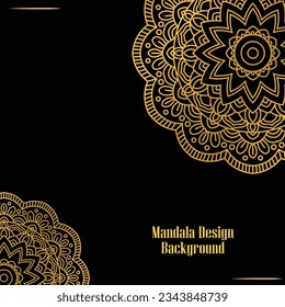 Golden Mandala Template Vector Design