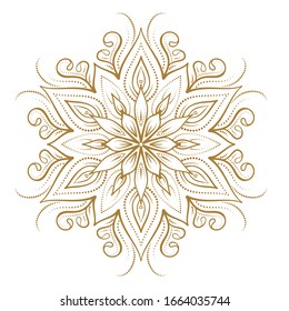 Golden mandala Vektorillustration Illustration. Ethnische Art temporäre Tätowierung.