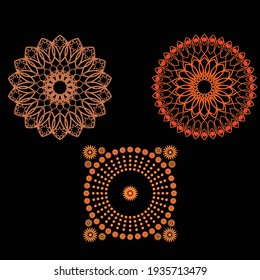 golden mandala vector illustrations, can be used for decoration and background