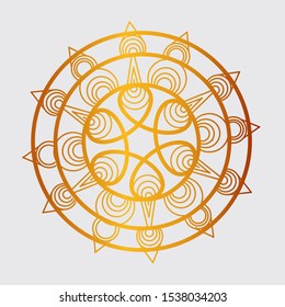 The golden mandala vector logo design with white background for religion tradition