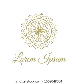 golden mandala, vector logo template