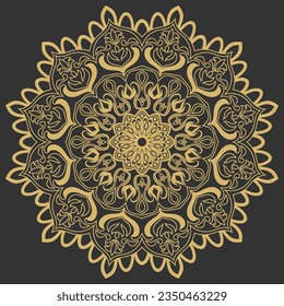 Golden mandala.Mandala de lujo .color dorado