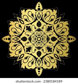 Golden mandala.Mandala de lujo .color dorado