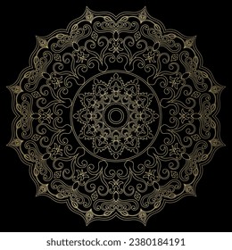 Golden mandala.Mandala de lujo .color dorado