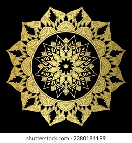 Golden mandala.Mandala de lujo .color dorado