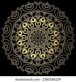 Golden mandala.Mandala de lujo .color dorado