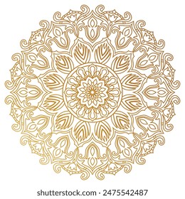 Golden mandala.Mandala de lujo .color dorado