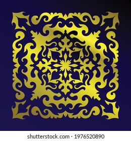 Golden mandalas for a luxurious hue on fabric and party card designs and wedding invitations in Europe, Turkey, Arabia and India. Minimalist elegant illustrations make the design look beautiful.