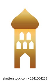 golden manger tower building isolated icon vector illustration design