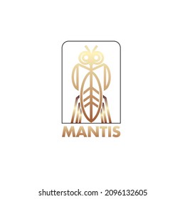 golden mantis logo icon for chinese martial art symbol