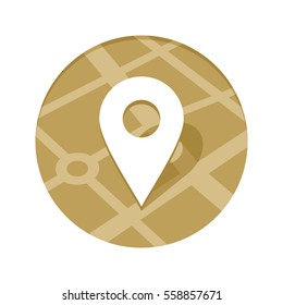 Golden Map Point Icon vector illustration