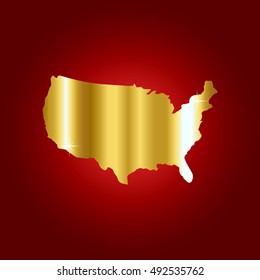 Golden map of USA