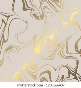 Golden marble. Elegant vector texture with imitation marble and foil effect for surface design