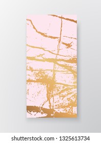 Golden marble imitation background. Abstract cover with old rock, stone texture. Pink and Gold grunge texture. Template for business, web, invitation, greeting card and wallpaper. Vector Illustration