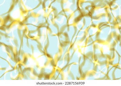 Golden marble seamless pattern on light blue background. Stone wall, floor or counter top surface. Granite or agate pastel tile for bathroom. Abstract terrazzo print. Wedding wallpaper