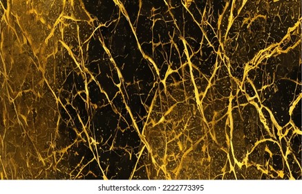 Golden marble texture with many contrasting textures. The abstract gold marble can also be used to create surface effects on architectural floors; ceramic floors and wall tiles. Vector.