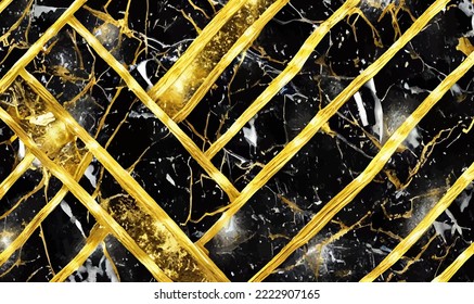 Golden marble texture with many contrasting textures. The abstract gold marble can also be used to create surface effects on architectural floors; ceramic floors and wall tiles. Vector.