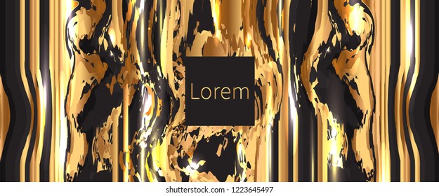 Golden marble texture vector design. Gold glitter texture.Artistic brushes covers design. Greeting and save date colorful cards. Vector illustration.