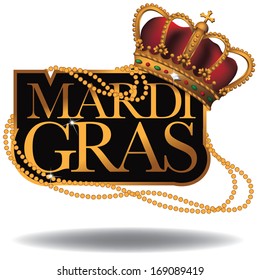 Golden Mardi Gras design element. EPS 10 vector, grouped for easy editing. No open shapes or paths.