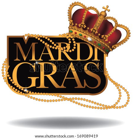 Golden Mardi Gras design element. EPS 10 vector, grouped for easy editing. No open shapes or paths.
