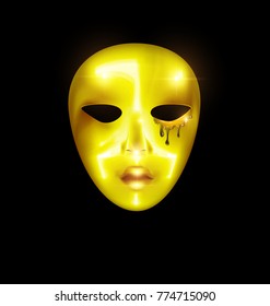 golden mask of abstract face