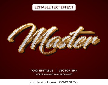 Golden master 3D editable text effect template