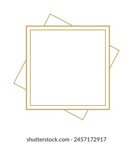 Borde cuadrado blanco de material dorado