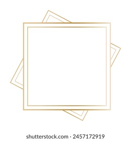 Weißer quadratischer Rand aus goldenem Material