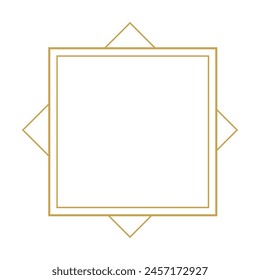 Borde cuadrado blanco de material dorado
