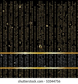 Golden matrix. Vector background format 10 EPS