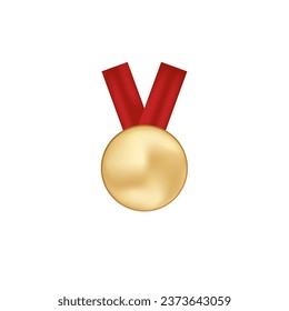 Medalla dorada 3d icono de vector ganador
