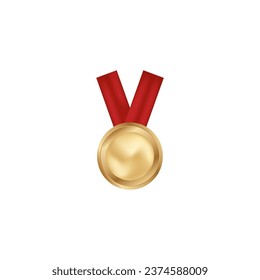Golden medal 3d vector icon reward winner