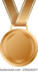 Golden medal. Champion award. Winner success symbol