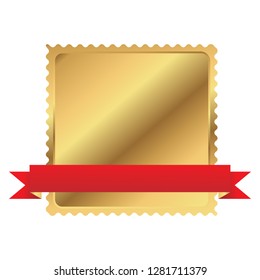 Golden medal with five stars best quality concept for web size product or promotion