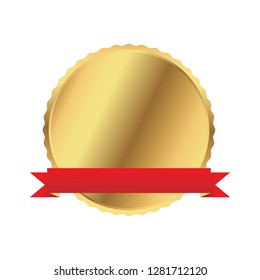 Golden medal with five stars best quality concept for web size product or promotion