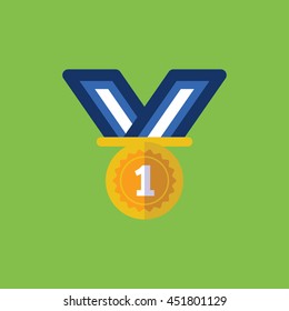 golden medal in flat style
