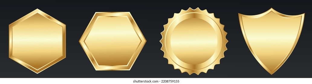 golden medal frame label decoration