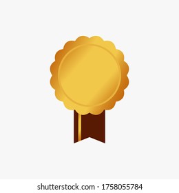 Golden medal icon vector flat design