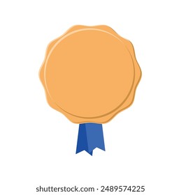 Golden Medal Illustration Vector. Flat Design. Achievement, Victory, Prize.