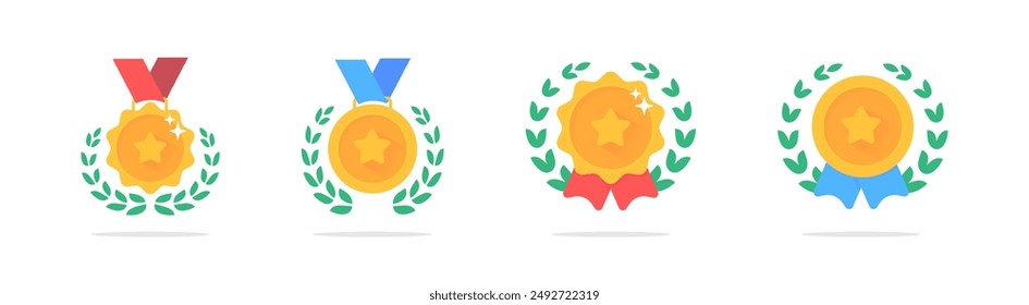 Golden medal illustration. Medal illustration. Winner award. 