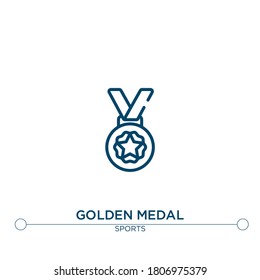 golden medal outline vector icon. simple element illustration. golden medal outline icon from sport concept. can be used for web and mobile
