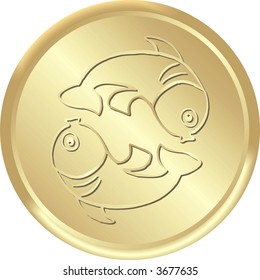 golden medal: sign of pisces