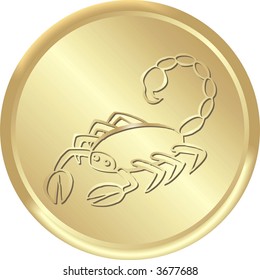 golden medal: sign of scorpio